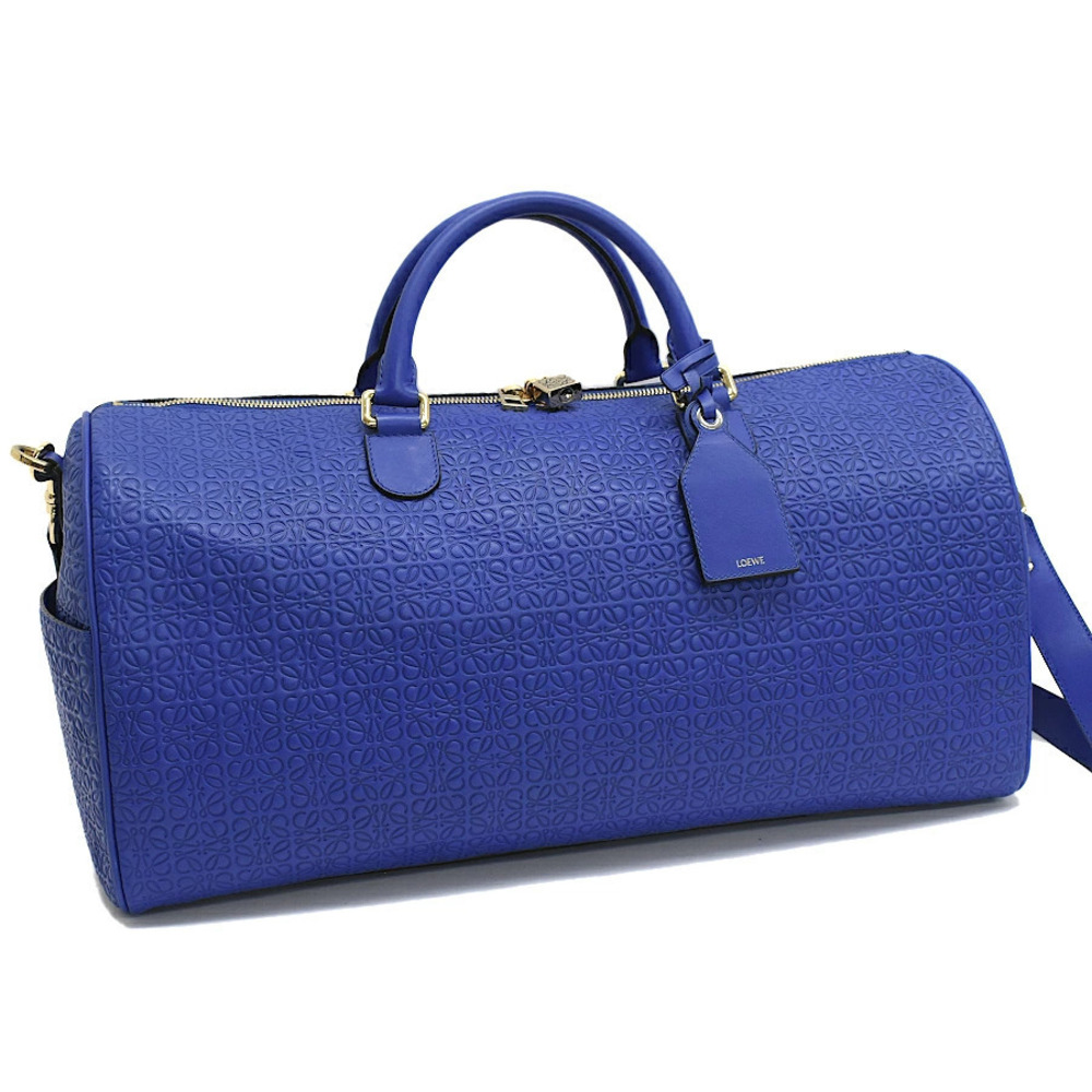 Loewe Boston Bag Repeat Anagram Leather Cobalt Blue